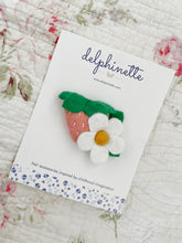 Load image into Gallery viewer, Pink Strawberry and Daisy Hair Tie