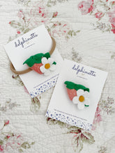 Load image into Gallery viewer, Pink Strawberry and Daisy Hair Tie
