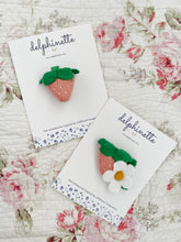 Load image into Gallery viewer, Pink Strawberry and Daisy Hair Tie
