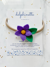 Load image into Gallery viewer, Purple Sweet Violet Headband l February Birth Month Flower