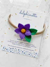 Load image into Gallery viewer, Purple Sweet Violet Headband l February Birth Month Flower