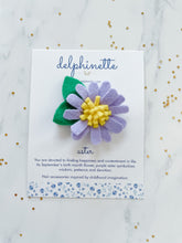 Load image into Gallery viewer, Aster Hair Clip l September Birth Month Flower