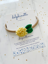 Load image into Gallery viewer, Yellow Chrysanthemum Headband l November Birth Month Flower