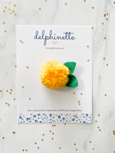 Load image into Gallery viewer, Yellow Pom Pom Flower Hair Tie