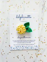 Load image into Gallery viewer, Yellow Chrysanthemum Hair Tie l November Birth Month Flower