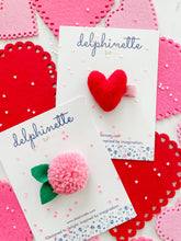 Load image into Gallery viewer, Pink Pom Pom Flower Hair Tie