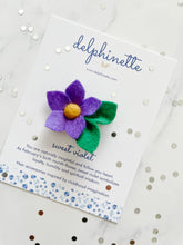 Load image into Gallery viewer, Purple Sweet Violet Hair Clip l February Birth Month Flower