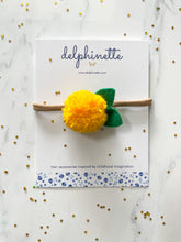 Load image into Gallery viewer, Yellow Pom Pom Flower Headband