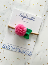 Load image into Gallery viewer, Pink Pom Pom Flower Headband