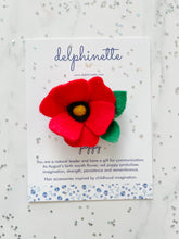 Load image into Gallery viewer, Poppy Hair Tie l August Birth Month Flower