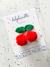 Load image into Gallery viewer, Cherry Pom Pom Hair Clip