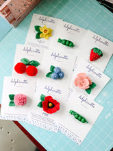 Load image into Gallery viewer, Pink Pom Pom Flower Hair Clip