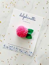 Load image into Gallery viewer, Pink Pom Pom Flower Hair Tie