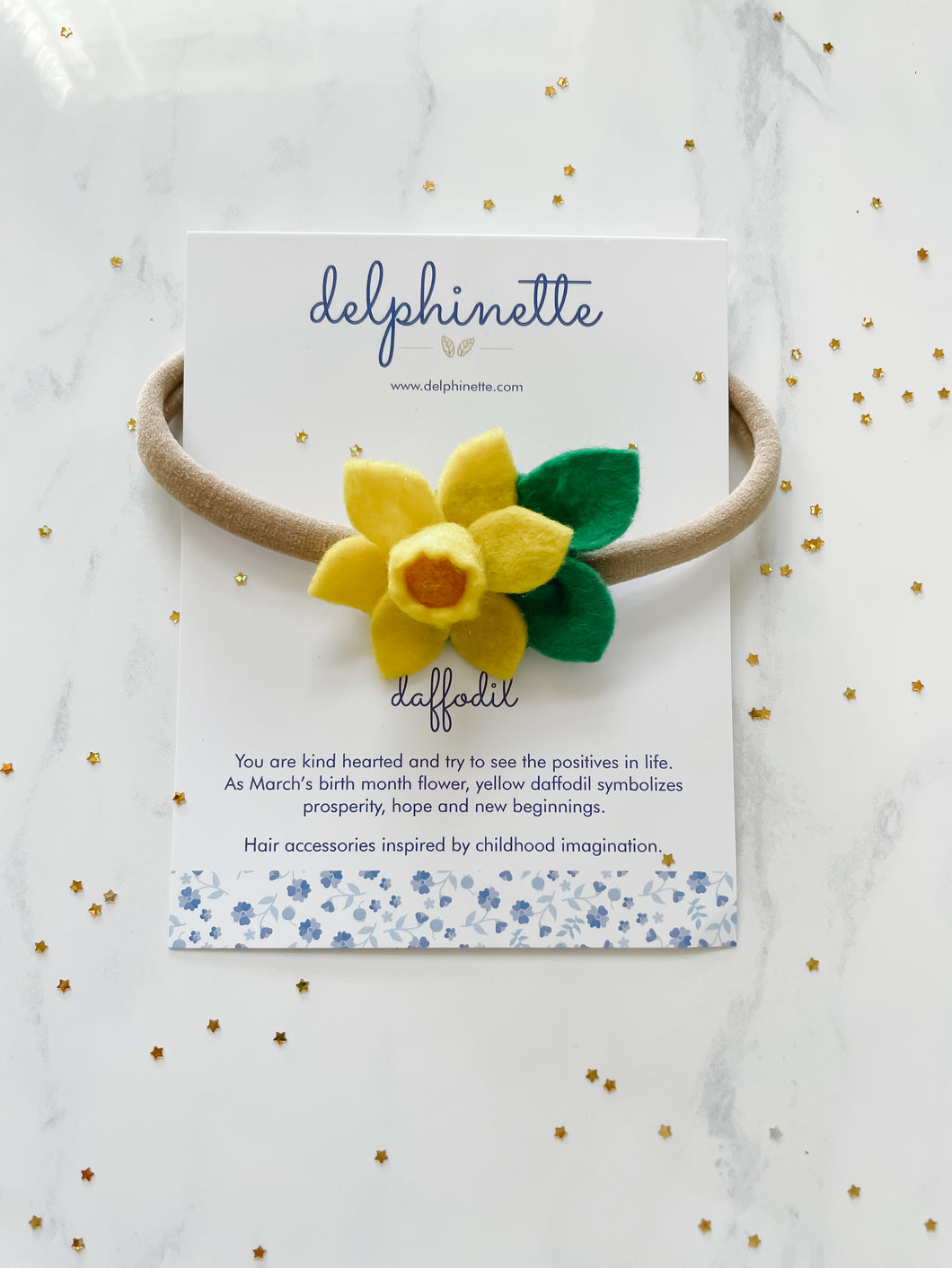 Daffodil Headband l March Birth Month Flower