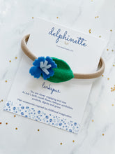 Load image into Gallery viewer, Larkspur Headband l July Birth Month Flower
