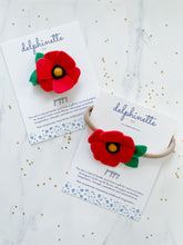 Load image into Gallery viewer, Poppy Headband l August Birth Month Flower
