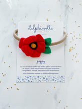 Load image into Gallery viewer, Poppy Headband l August Birth Month Flower
