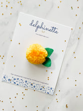 Load image into Gallery viewer, Yellow Pom Pom Flower Hair Tie
