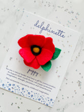 Load image into Gallery viewer, Poppy Hair Tie l August Birth Month Flower
